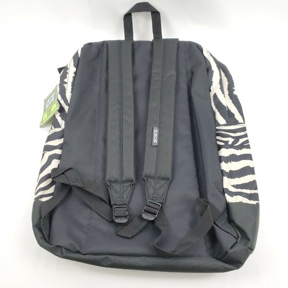 Trans by JanSport 17.5" Overt Laptop Backpack Unisex Large Zebra Rose Black - Picture 2 of 2